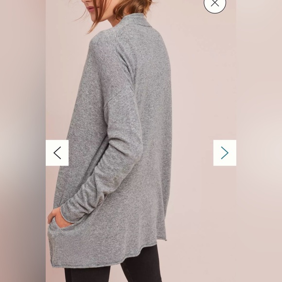 Anthropologie Velvet Graham & Spencer Rozalia Open Cardigan Gray - Picture 2 of 11